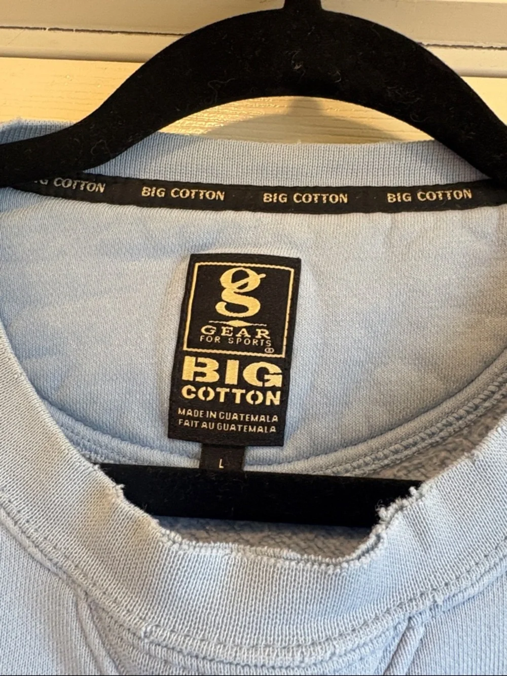 Gear for Sports | Big Cotton Carolina Blue Crewneck Sweatshirt UNC Size Large